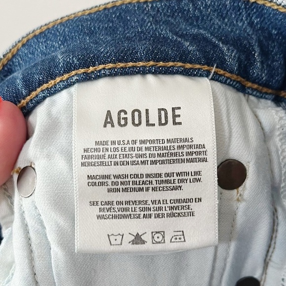 AGOLDE Nico High Rise Slim Foot Jean Straight Leg Betray Wash Size 25 Distressed - Picture 12 of 14